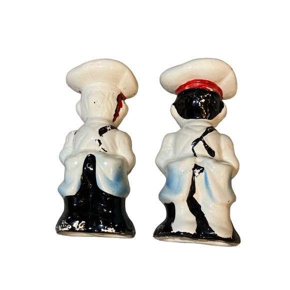 Salt and Pepper Italian Chef's Ceramic Shaker Set Vintage - Picture 5 of 13